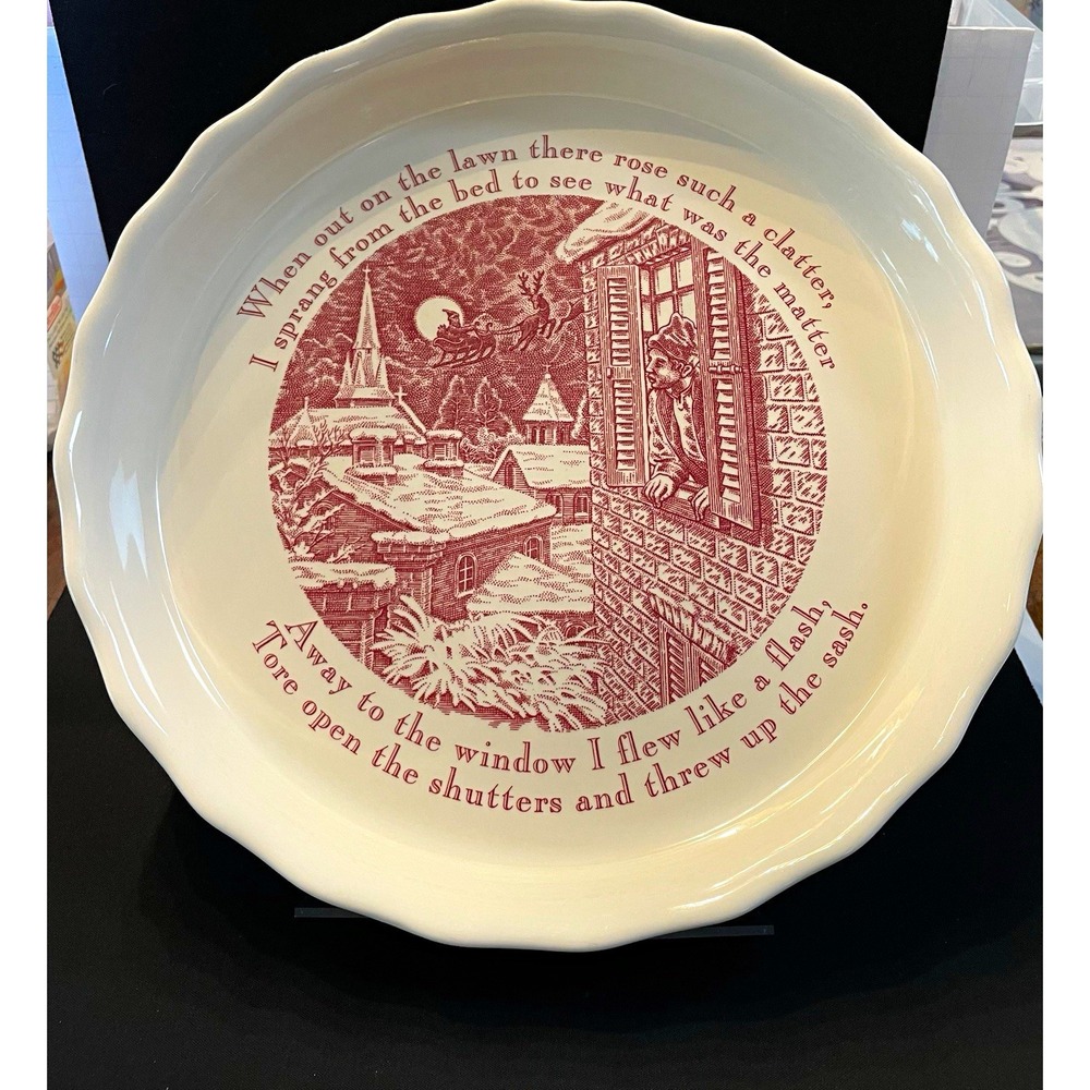 Noble Excellence 'Twas the Night Before Christmas' Stoneware Pie Dish Deep Dish